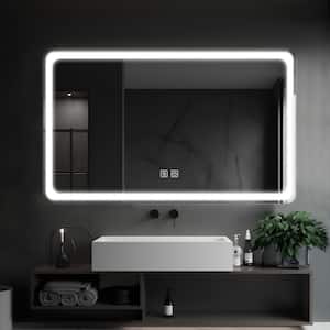 31 in. W x 51 in. H Rectangular Frameless LED Light Wall Bathroom Vanity Mirror