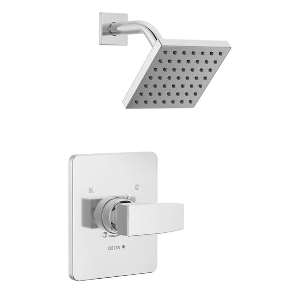 Delta Modern Angular 1-Handle Wall Mount Shower Only Trim Kit in Chrome (Valve Not Included)