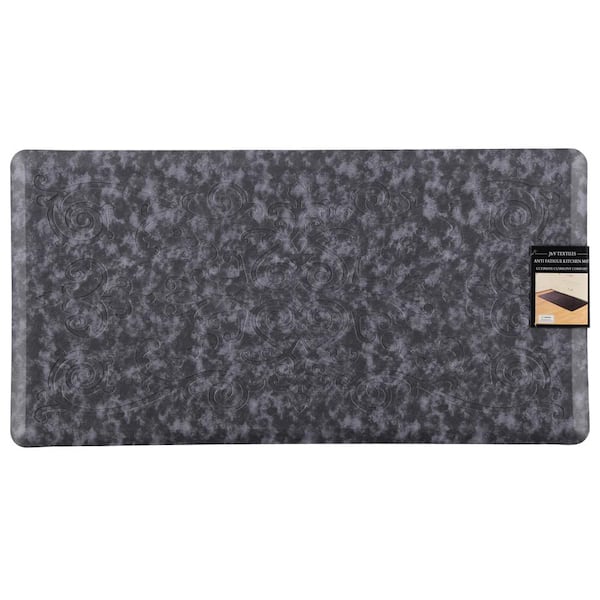 Cloud Comfort Navy Blue 20 in. x 39 in. Medallion Embossed Anti-Fatigue Mat