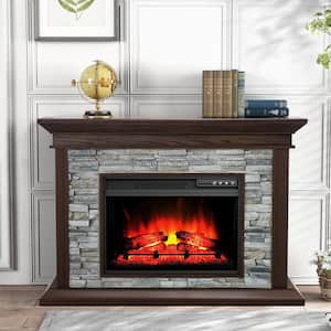 50 in. Freestanding Electric Fireplace in Coffee