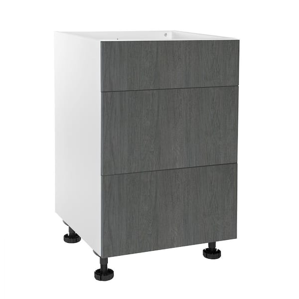 Cambridge Quick Assemble Modern Style, Carbon Marine 24 in. Base Kitchen Cabinet, 3 Drawer (24 in. W x 24 in. D x 34.50 in. H)