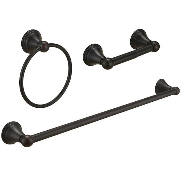 BWE 3-Piece Bath Hardware Set Accessories with 24 in . Towel Bar，Toilet ...