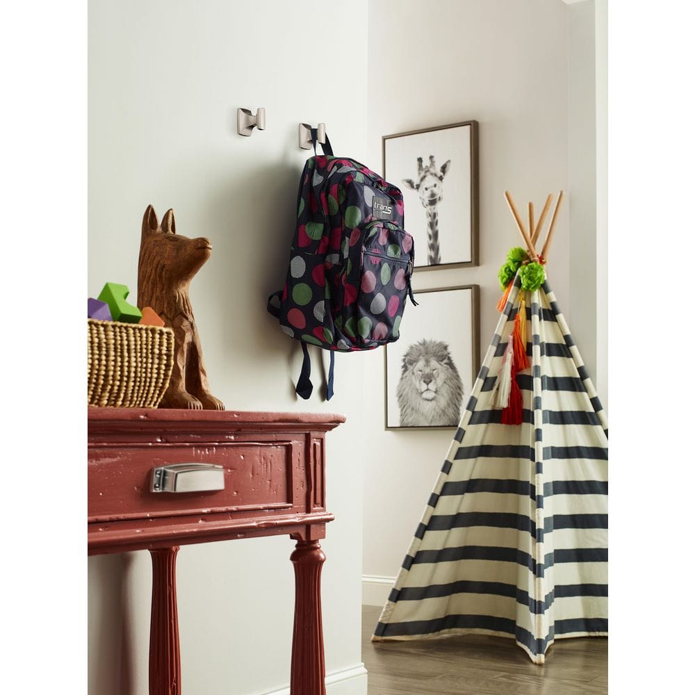 Brushed Nickel Single Prong Wall Hook