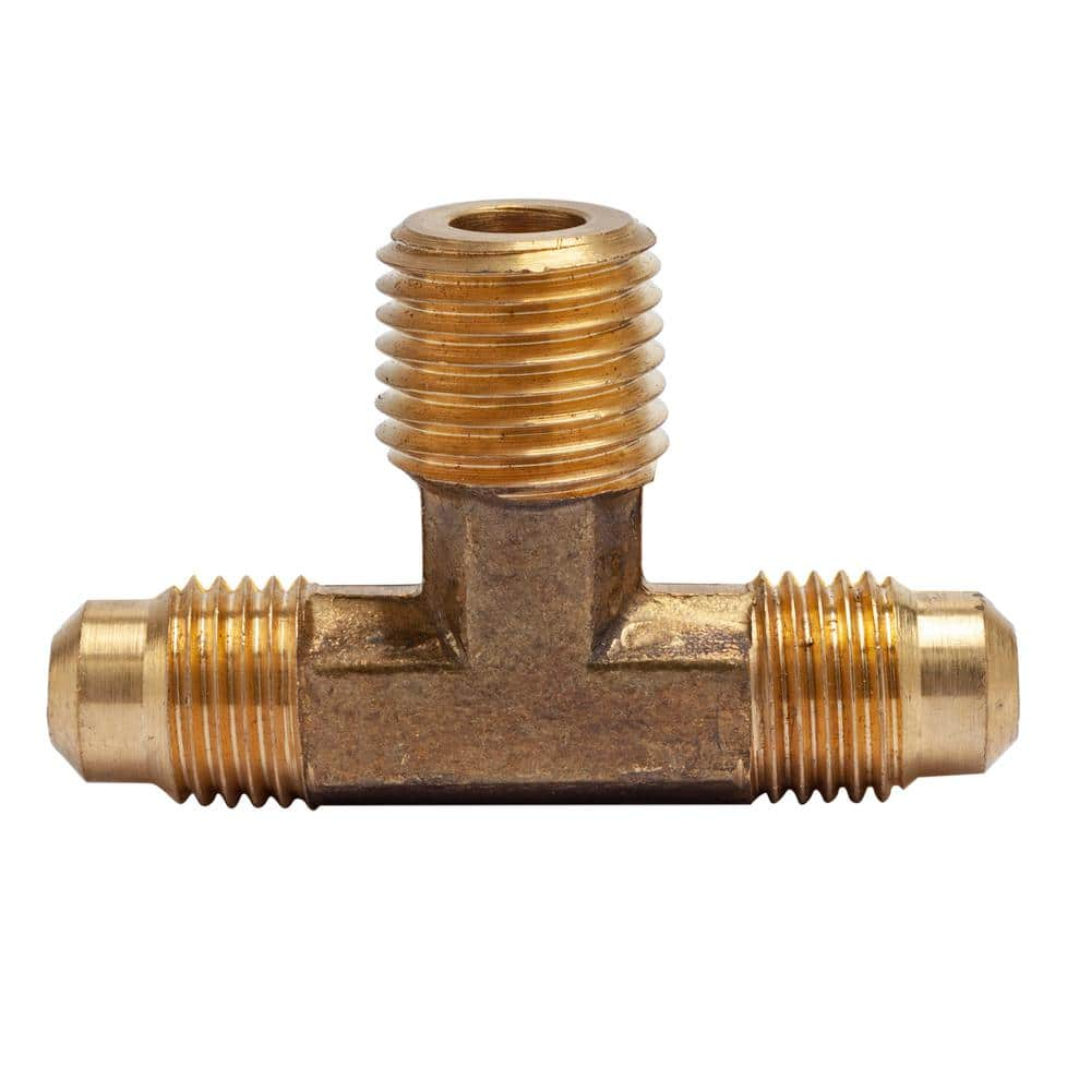 LTWFITTING 1/4 In. Flare X 1/4 In. Flare X 1/4 In. MIP Brass Branch Tee ...