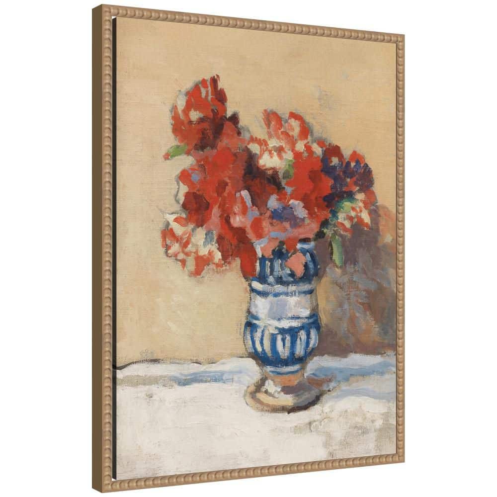 "Sylvie ""Flowers in a Blue Vase by Christopher Wood"" by Nostalgia Prints Flowers Framed Art Print 24 in. x 18 in." price history on PriceWatchPro