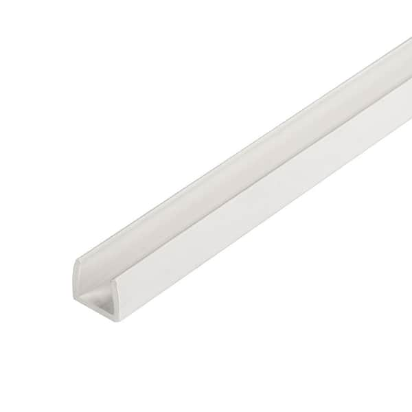 Outwater 3/8 in. D x 3/8 in. W x 72 in. L White UV Stabilized Rigid PVC Plastic U-Channel Moulding Fits 3/8 in. Board (18-Pack)