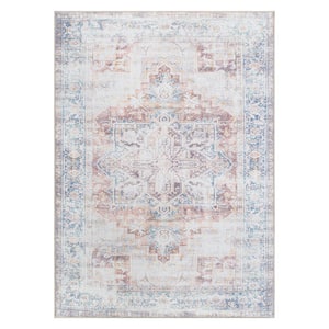Rust 7 ft. 7 in. x 9 ft. 6 in. Bohemian Distressed Machine Washable Area Rug