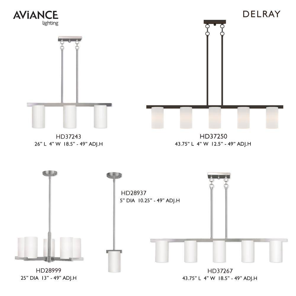 Astoria 5-Light Brushed Nickel Chandelier with Satin Opal Glass Shades