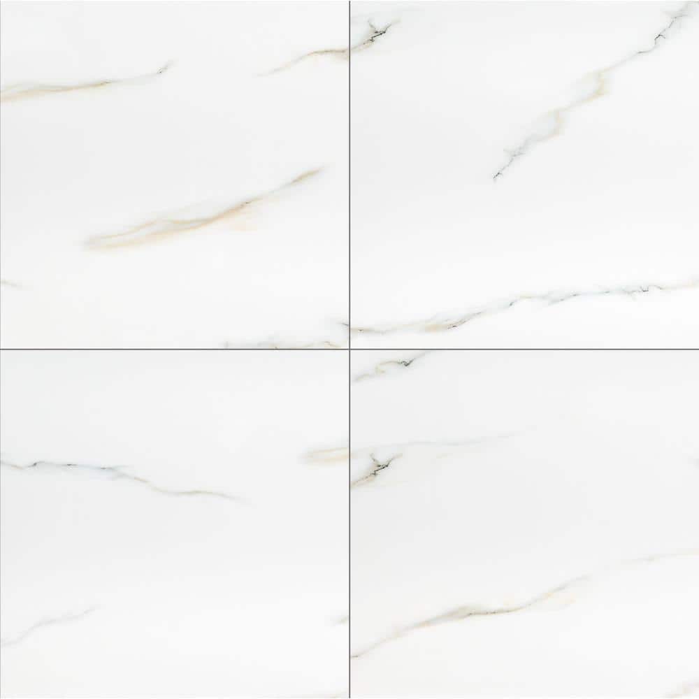 MSI Aria Bianco 24 in. x 24 in. Polished Porcelain Floor Wall (16 sq. ft. / case) NARIBIA2424P - The Depot