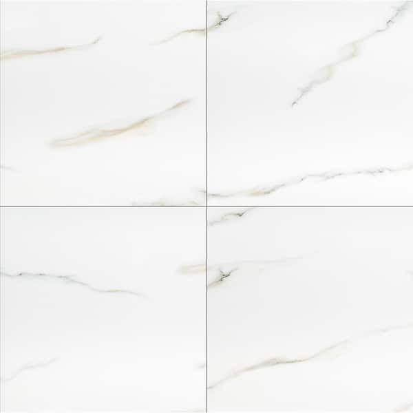 MSI Aria Bianco 24 in. x 24 in. Polished Porcelain Floor and Wall Tile (16 sq. ft. / Case)