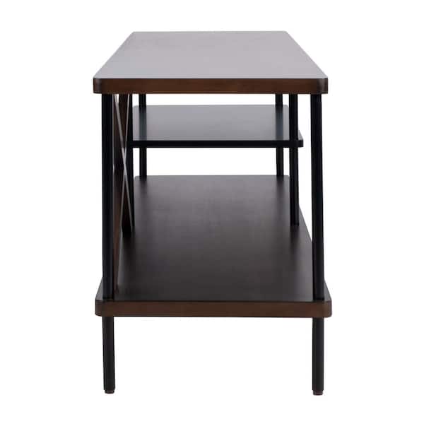 Safavieh Bruno Walnut/Black Country Metal Media Cabinet