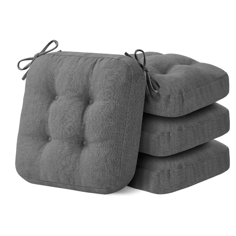 16.5 in. Dining Chair Cushions with Non Slip Backing and Ties, Memory Foam Seat Pads, Grey, 4 Piece price history on PriceWatchPro