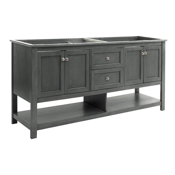 Fresca Manchester Regal 72 in. W Bathroom Double Vanity Cabinet Only in Gray Wood