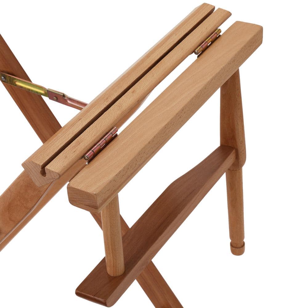 Natural Wood Large Foldable Directors Chair with Blue Canvas