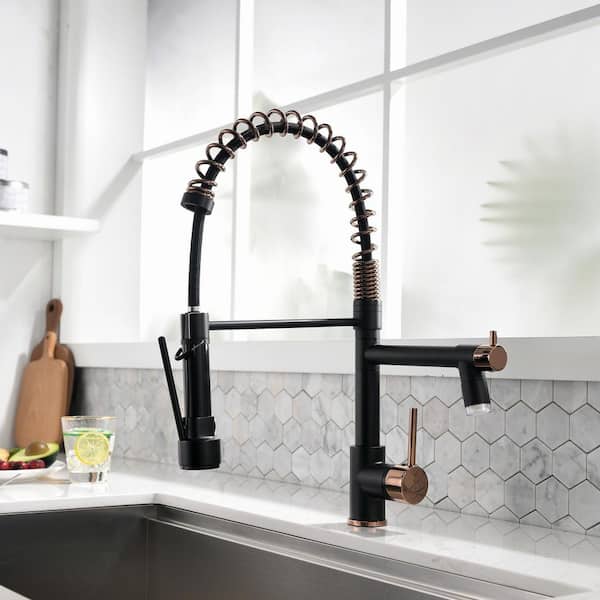 FEOEDY Kitchen Faucet Gray Black Sink Faucet with Sprayer