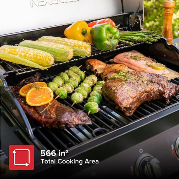 Nexgrill 4-Burner Propane Gas Grill in Black with Stainless Steel