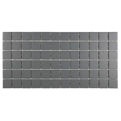 Restore Matte Charcoal Gray 12 in. x 24 in. x 6.35 mm Glazed Ceramic Mosaic Tile (2 sq. ft./Each)