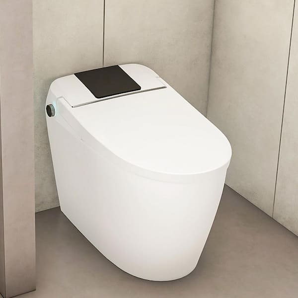 Elongated Smart Bidet Toilet 1.28 GPF in White with Heated Seat, Auto Open/Close Lid, Deodorizing, and Remote Control