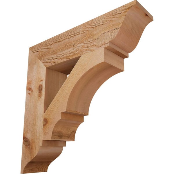 Ekena Millwork 6 in. x 26 in. x 26 in. Western Red Cedar Balboa Traditional Rough Sawn Bracket