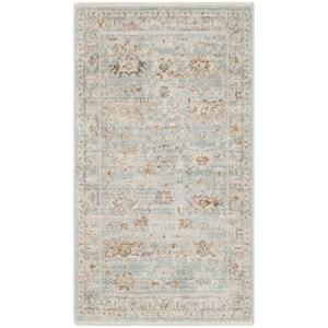 Traditional Home Light Blue 3 ft. x 5 ft. Distressed Traditional Area Rug
