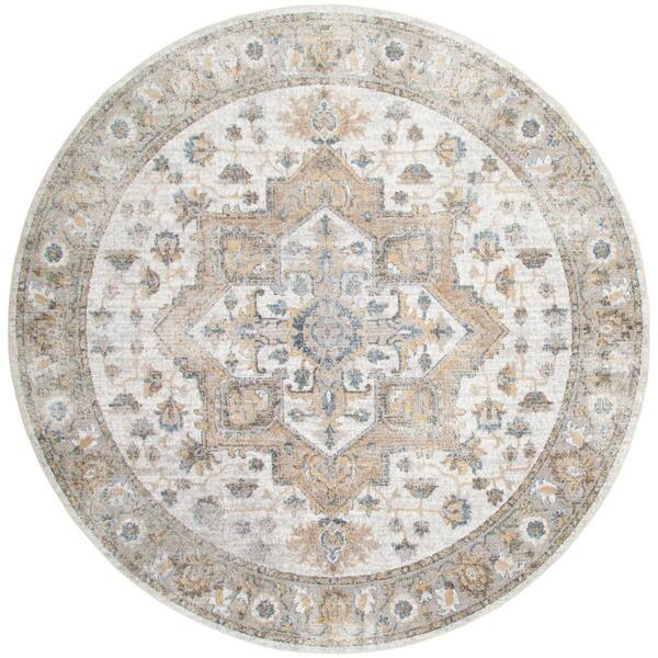 Nourison Astra Machine Washable Silver Grey 8 ft. x 8 ft. Distressed ...