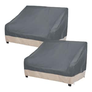 Renaissance Patio Loveseat Cover, 2-Pack, 82.5 in. L x 38 in. W x 38.25 in. H, Gray