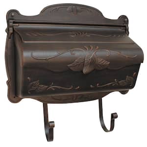 Floral Copper Wall Mount Horizontal Mailbox