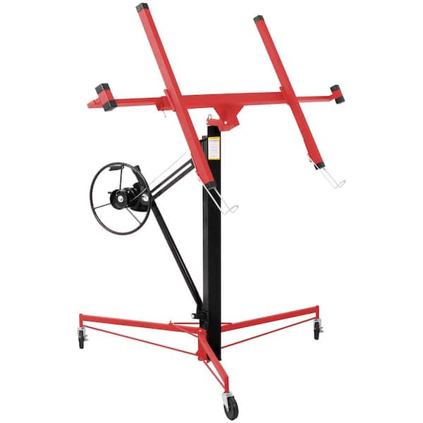 11 ft. Drywall Lift Panel Lift Drywall Panel Hoist Jack Lifter, Black Plus Red