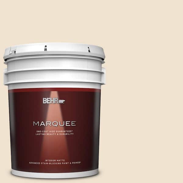 BEHR MARQUEE 5 gal. #S280-1 Buckwheat Flour Matte Interior Paint & Primer