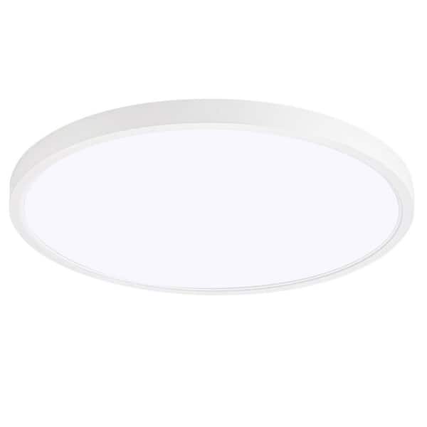 11.8 in. White LED Flush Mount Ceiling Light, 6500K Ultra-thin Ceiling Light Fixture for Kitchen Bedroom Living Room
