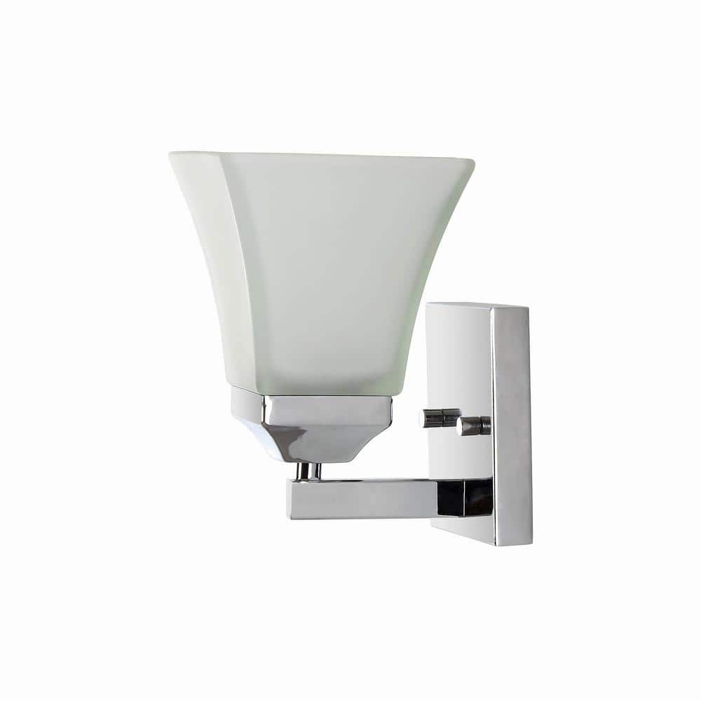 Staunton Chrome Polished 7.75" LED Vanity Light with Frosted Glass Shade