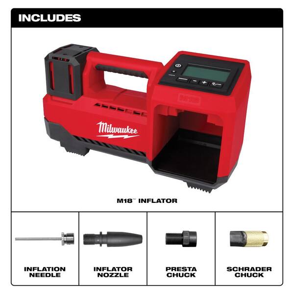 Milwaukee M18 FUEL 18-Volt Lithium-Ion Brushless Cordless Combo Kit (4-Tool)  w/M18 Inflator, Rover Flood Light, and (2) Batteries2 3698-24MT-2848-20-2366-20  The Home Depot