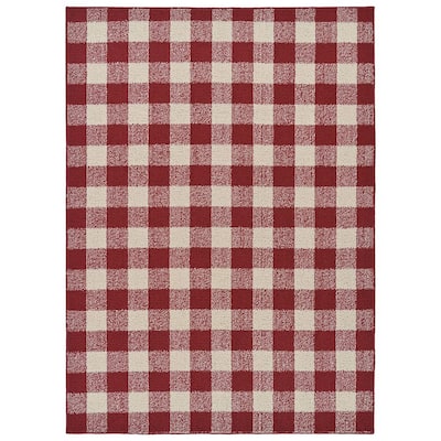 YiYan1 Cotton Buffalo Plaid Rug, 4x6 ft Black and White Checked