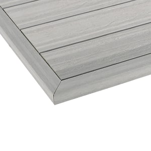 1/12 ft. x 1 ft. Quick Deck Composite Deck Tile Outside Corner Trim in Icelandic Smoke White (2-Pieces/Box)