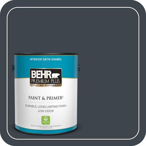 BEHR PREMIUM PLUS 1 gal. #740F-7 Night Shade Satin Enamel Low Odor Interior Paint & Primer