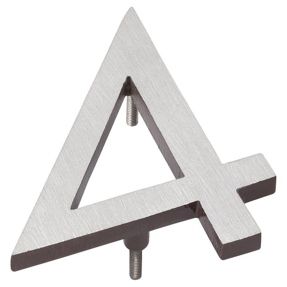 4 in. Satin Nickel/Roman Bronze 2-Tone Aluminum Floating or Flat Modern House Number 4 price history on PriceWatchPro