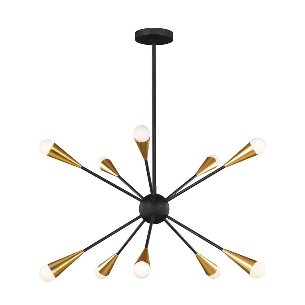 Generation Lighting Jax 10-Light Matte Black Mid-Century