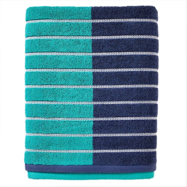 Green striped bath clearance towels