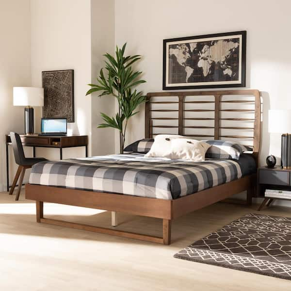 Baxton Studio Lucie Brown Full Platform Bed 18411147 9410HD The