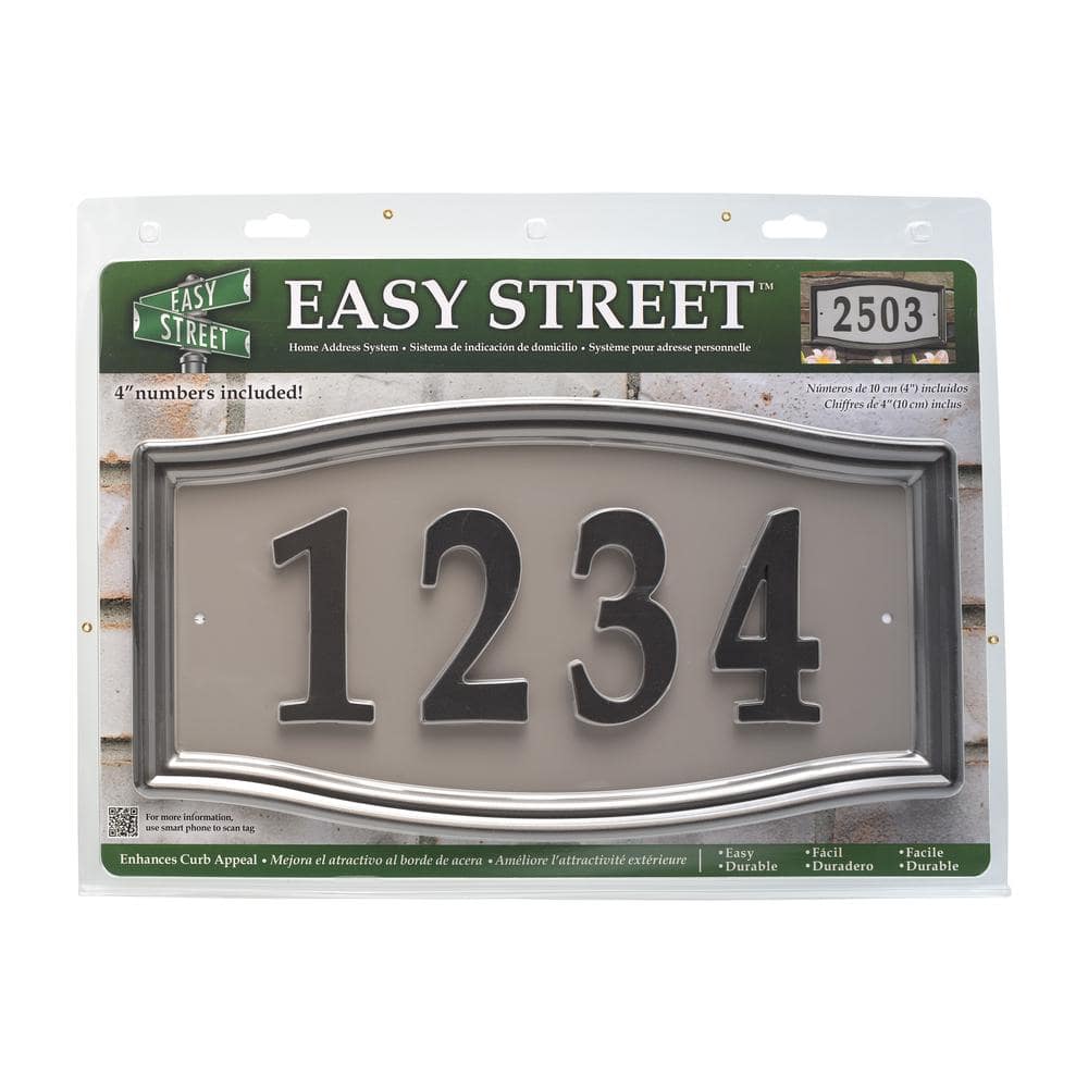 Aged Bronze and Gray Metal Address Plaque