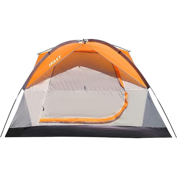 tentimu Pro Series 6 ft. x 6 ft. Orange Family Camping Tent Portable
