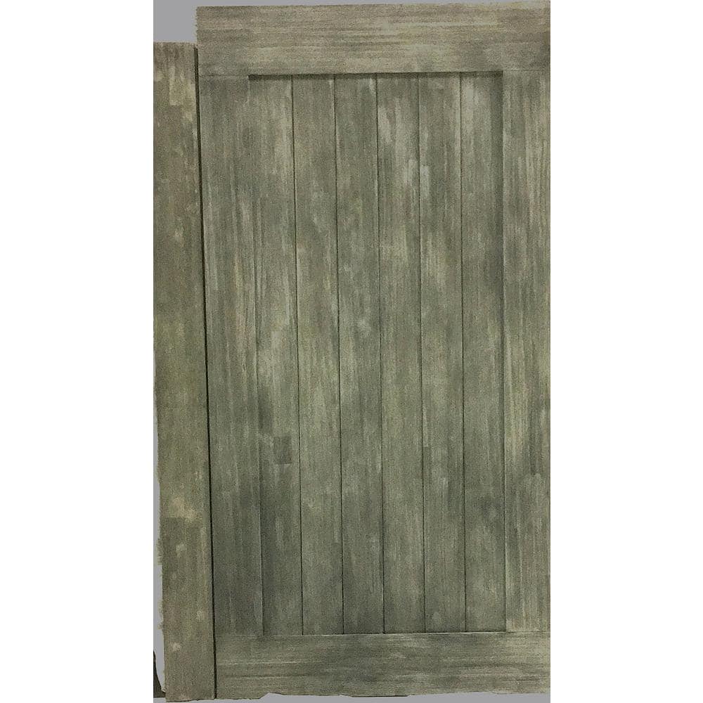 Interbuild 42 in. x 84 in. Shaker Grey Stained Solid Eucalyptus Barn ...