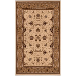 Cream Beige 10 ft. x 13 ft. Majestic Collection Traditional Area Rug