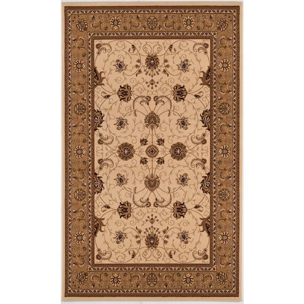 Rug Branch Majestic Traditional Cream Beige 2 ft. 3 in. x 4 ft. Doormat Area Rug Entrance Floor Mat