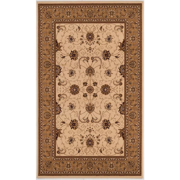Rug Branch Majestic Traditional Cream Beige 5 ft. 3 in. x 7 ft. 5 in. Area Rug