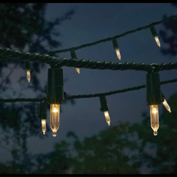 100L Warm White Mini LED Green Wire Lights