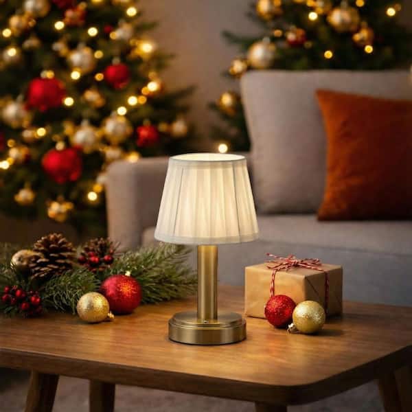 ALOA DECOR 11'' Vintage Antique Brass Type-C Rechargeable Cordless