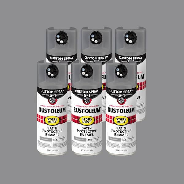 Rust-Oleum Stops Rust 12 oz. Custom Spray 5-in-1 Satin Coastal Gray Spray Paint (Case of 6)