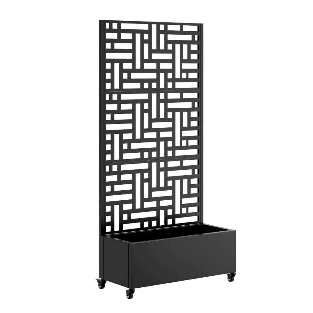 Black Metal Rectangular Raised Garden Bed with Trellis and Lockable Wheels (35.43 in. L x 15.74 in. W x 73.21 in. H) price history on PriceWatchPro