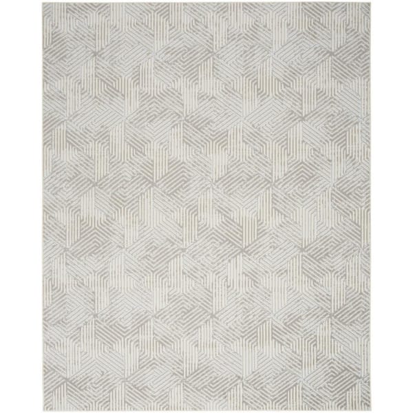 Nourison Grafix Grey 8 ft. x 10 ft. Geometric Contemporary Area Rug